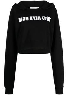 1017 ALYX 9SM logo-print cropped cotton hoodie