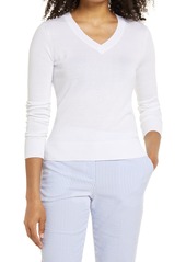 1901 Cotton V-Neck Sweater in White at Nordstrom