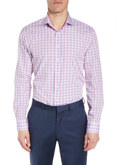 1901 Trim Fit Check Dress Shirt in Pink Bloom at Nordstrom