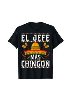1901 El Jefe Mas Chingon Funny Mexican Dad Boss Husband Regalo T-Shirt