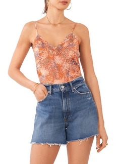 1.STATE Abstract Floral Pintuck Detail Camisole