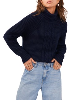 1.STATE Back Cutout Turtleneck Sweater in Classic Navy at Nordstrom Rack