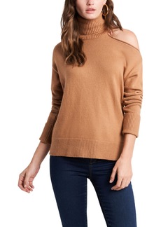 1.state Cold-Shoulder Cuffed Turtleneck Sweater