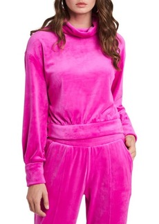 1.STATE Cowl Neck Velour Top