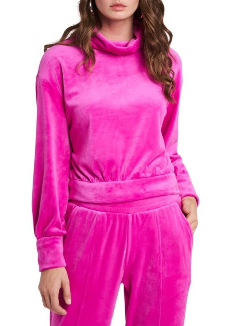 1.STATE Cowl Neck Velour Top