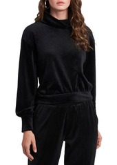 1.STATE Cowl Neck Velour Top