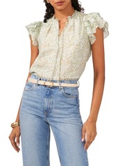 1.STATE Floral Print Flutter Sleeve Top