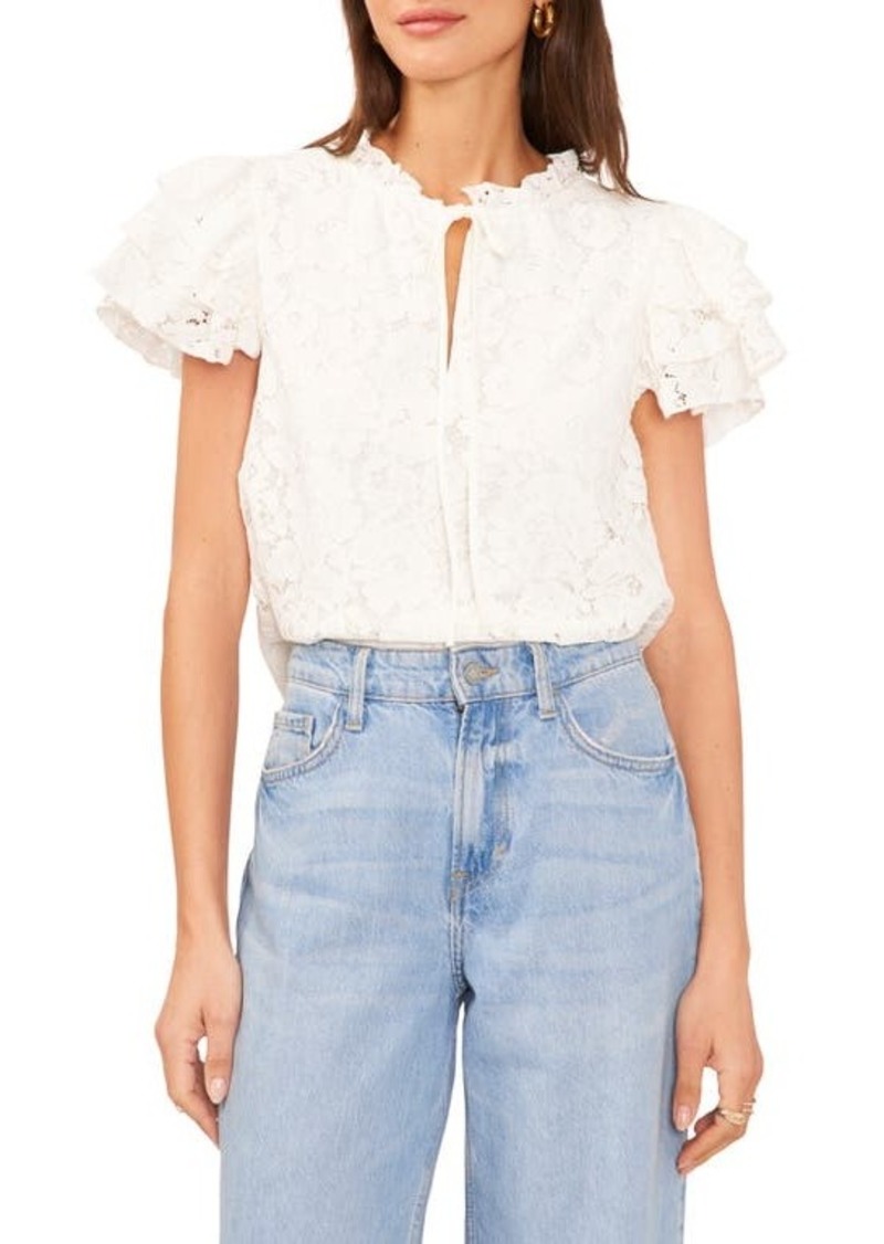 1.STATE Flutter Sleeve Lace Top