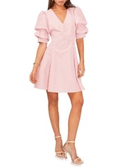1.STATE Gingham Bubble Sleeve Dress