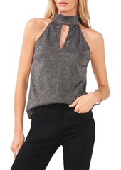 1.STATE Metallic Halter Neck Top