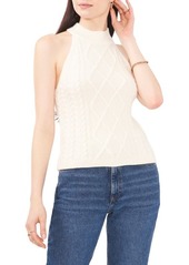 1.STATE Mixed Cable Sleeveless Cotton Blend Sweater