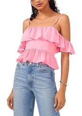 1.state Off-the-Shoulder Flounce Trim Top