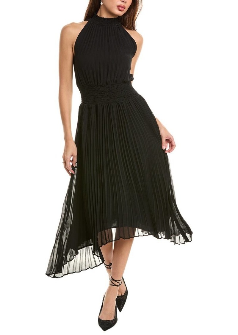 1.STATE Pleated Halter Midi Dress