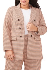 1.state Plus Plaid Open Front Blazer