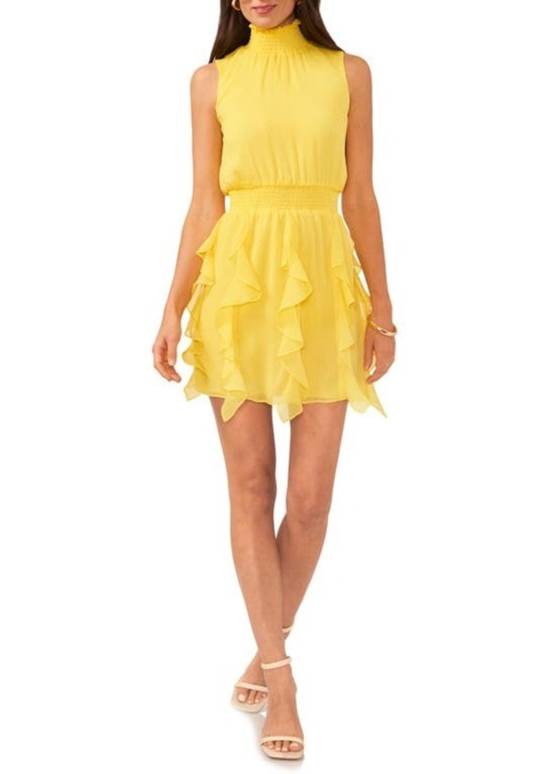 1.STATE Smocked Sleeveless Fit & Flare Dress