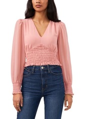 1.STATE Smocked Waist Top