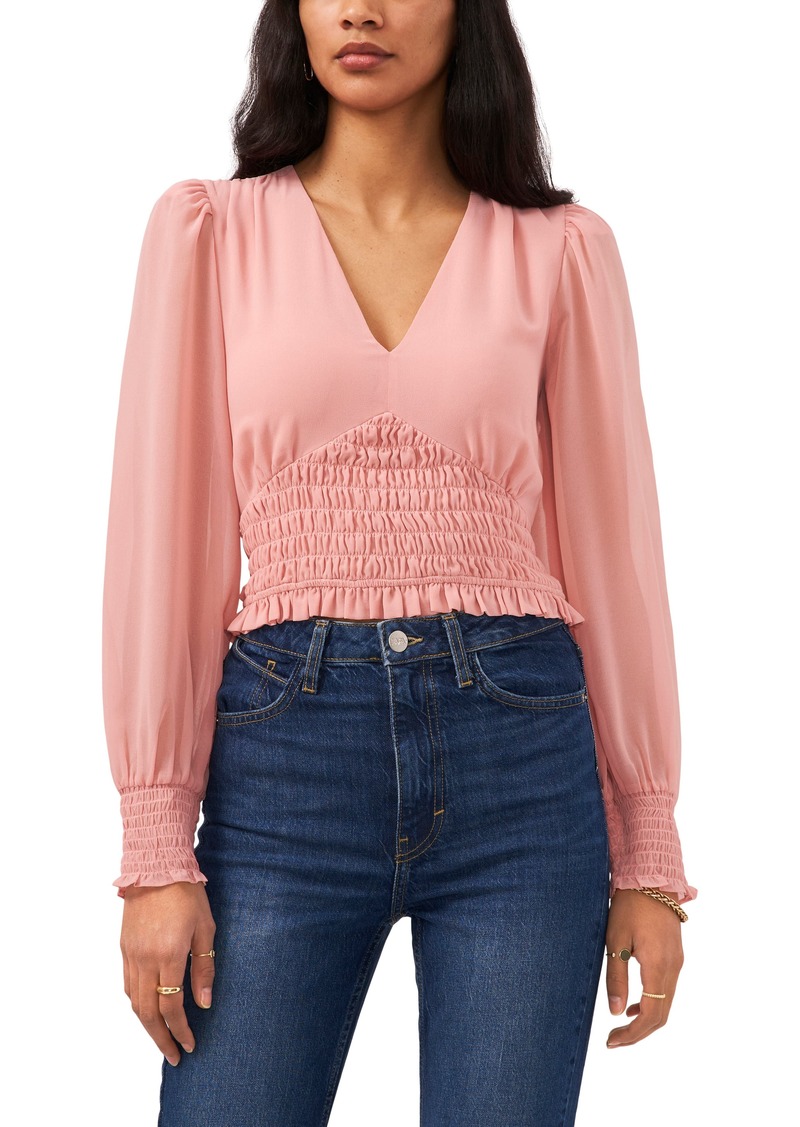 1.STATE Smocked Waist Top in Pink at Nordstrom Rack