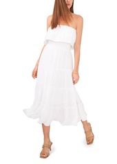 1.state Women's Strapless Ruffle Tiered Maxi Dress - Ultra White