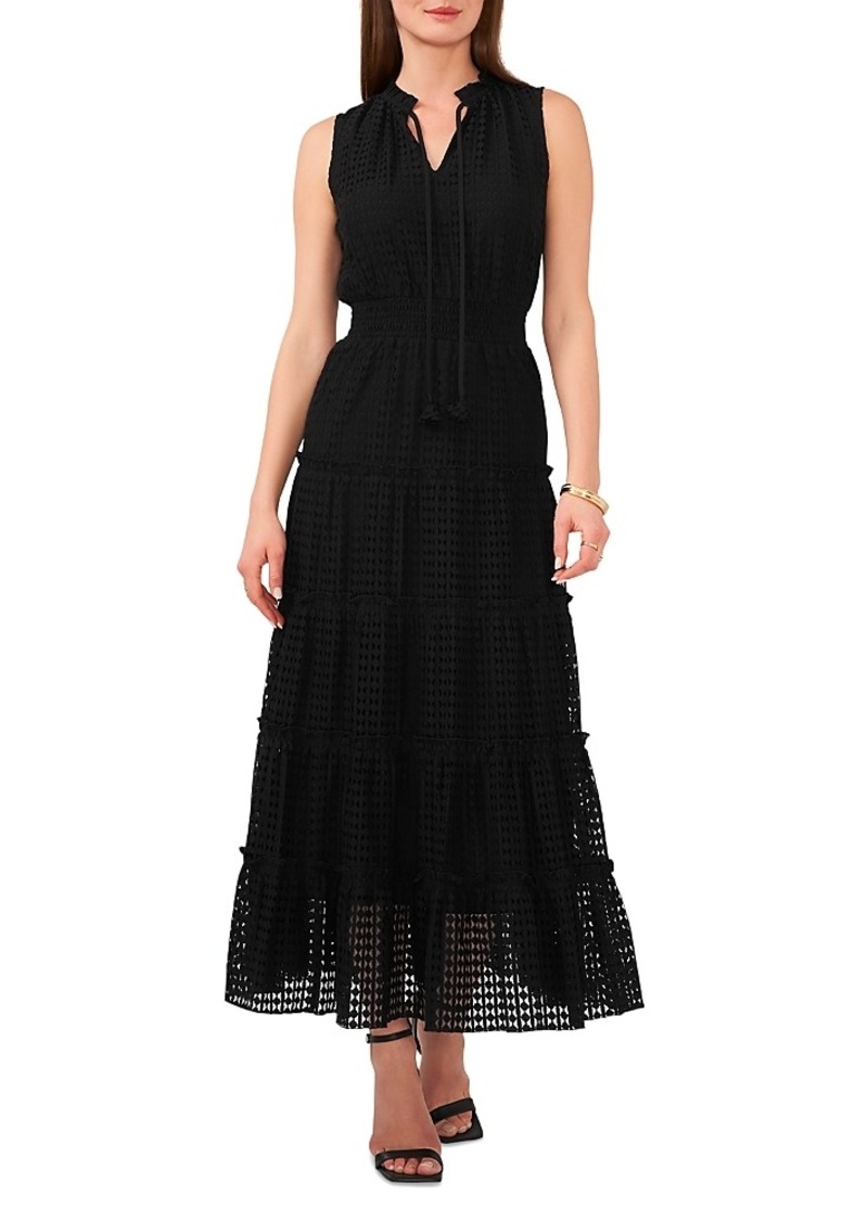 1.state Tie Neck Tiered Maxi Dress