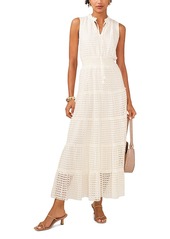 1.state Tie Neck Tiered Maxi Dress