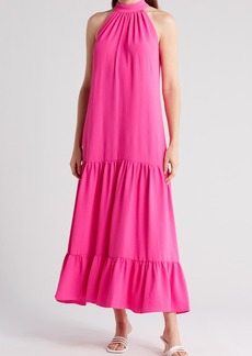 1.STATE Tiered Halter Dress in Hot Pink at Nordstrom Rack