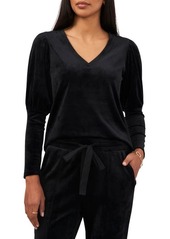 1.STATE Velvet V-Neck Top