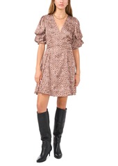 1.state Women's Leopard-Print Bubble-Sleeve Dress - Sand