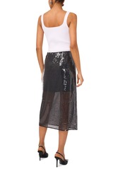 1.state Women's Side-Zip Sequin Midi Skirt - Rich Black