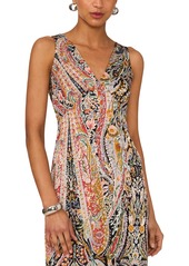 1.state Women's Sleeveless V-Neck Paisley Midi Dress - Rich Black