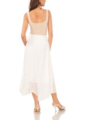 1.state Women's Smocked Waistband Lace Midi Skirt - New Ivory