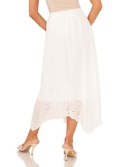 1.state Women's Smocked Waistband Lace Midi Skirt - New Ivory