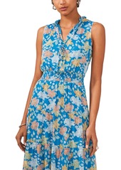 1.state Women's Split Neck Sleeveless Maxi Dress - Naples Blue