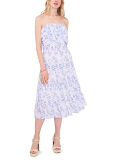 1.state Women's Strapless Ruffle Tiered Midi Dress - Countryside Ditsy
