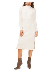 1.STATE Womens Cable Knit Crewneck Sweaterdress