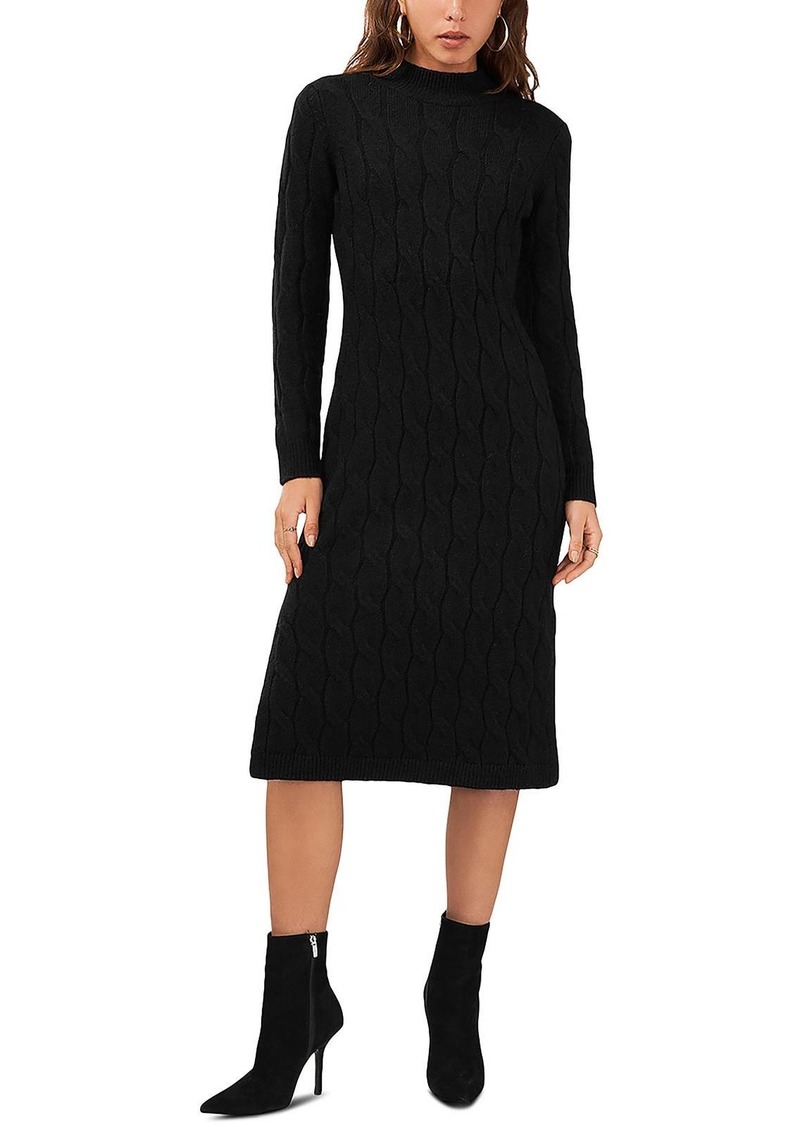 1.STATE Womens Cable Knit Crewneck Sweaterdress