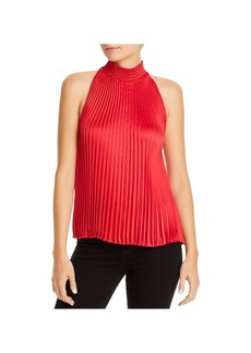 1.STATE Womens Charmeuse Pleated Halter Top