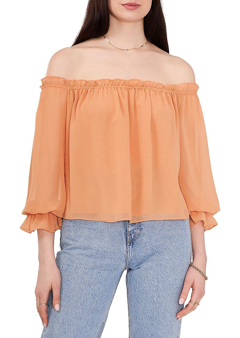 1.STATE Womens Chiffon Gathered Blouse