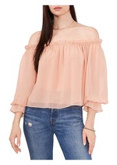 1.STATE Womens Chiffon Gathered Blouse