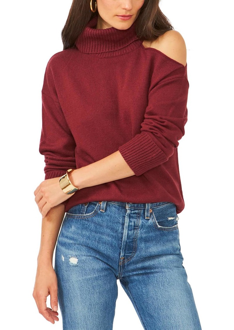 1.STATE Womens Cold Shoulder Long Sleeve Turtleneck Sweater