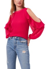 1.STATE Womens Cold Shoulder Pintuck Blouse