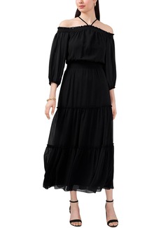 1.STATE Womens Crepe Cut-Out Maxi Dress