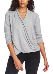 1.STATE Womens Criss-Cross Front V-Neck Top