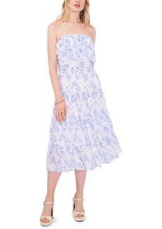 1.STATE Womens Floral Print Chiffon Midi Dress