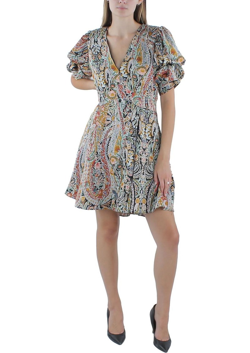 1.STATE Womens Floral Print Polyester Fit & Flare Dress