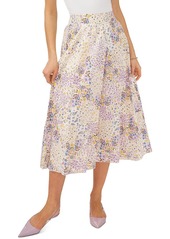 1.STATE Womens Floral Print Ruffled Midi Skirt