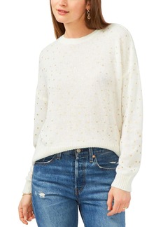 1.STATE Womens Metallic Polka Dot Pullover Sweater