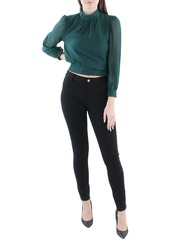 1.STATE Womens Mock Neck Cut Out Cropped