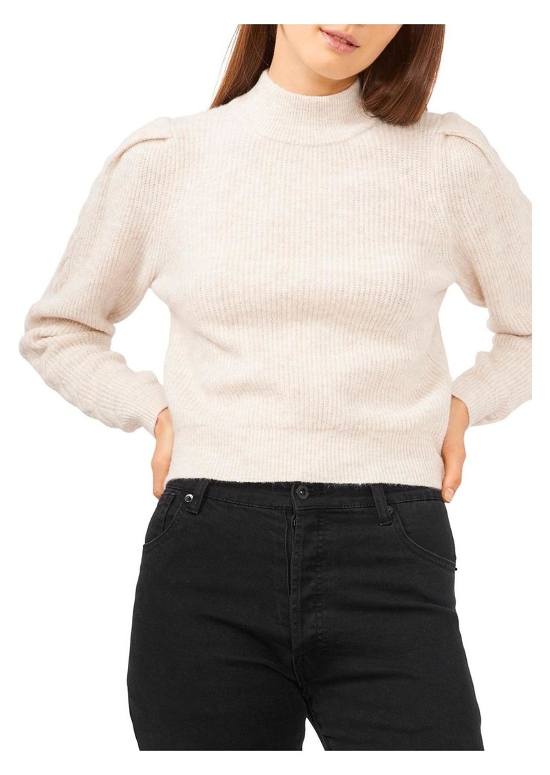 1.STATE Womens Open Back Knit Mock Turtleneck Sweater