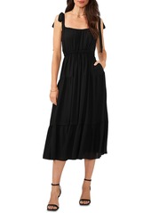 1.STATE Womens Pleated Boho Midi Dress