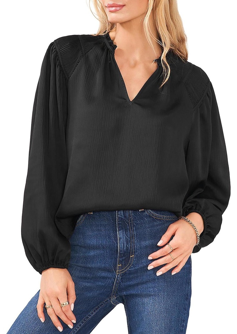 1.STATE Womens Satin Ruched Blouse